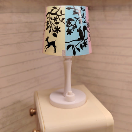 Re-Ment 1:6 Retro Lamp & Dresser with Light – 7" Dollhouse Chest/Nightstand