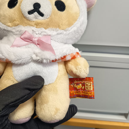 San-X Rilakkuma White Bear in White Cape (as Chicken) – 7" Plush (Pre-Owned)