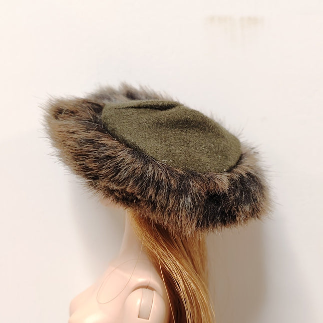 1/6 Scale Faux Fur Hat Green – Winter Accessories for Dollfie (Japan, Pre-Owned)