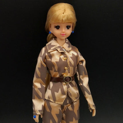 Barbie Doll Brown Houndstooth Suit – Top & Pants for Slimmer Barbie (Pre-Owned)