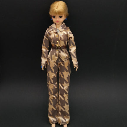 Barbie Doll Brown Houndstooth Suit – Top & Pants for Slimmer Barbie (Pre-Owned)