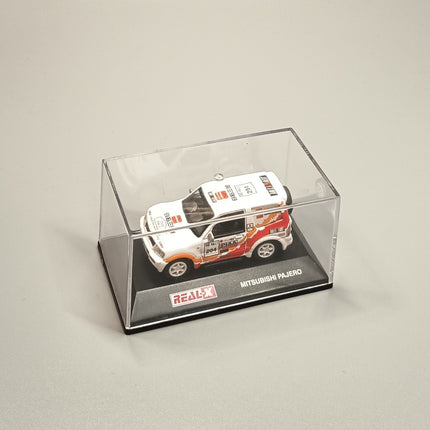 1/72 Real X Mitsubishi Pajero Rally Racer – Diecast Model w Stand & Case (Pre-Owned)