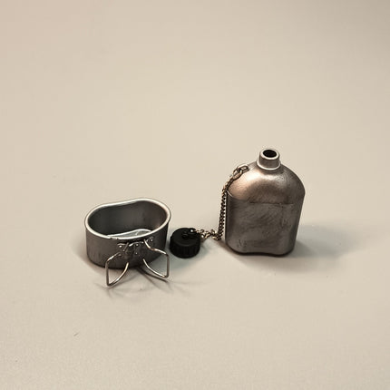 1/6 Scale WW2 Silver Canteen with Cup – for 12" Soldier (Pre-Owned)