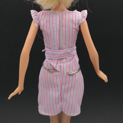 1/6 Scale Blue Pink Stripe Dress – 11" Figure Fashion for Jenny & Barbie (Pre-Owned)