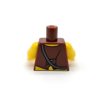 LEGO Minifig Pirates Brown Vest with Rope Anchor Tattoo Torso – pi110 (Pre-Owned)
