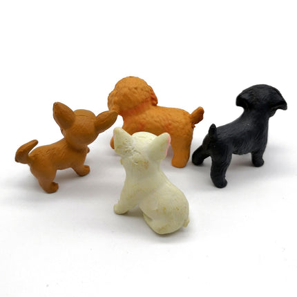 Lot of 4 Miniature Puppies – 1" Figure (Chihuahua Poodle, Pre-Owned)
