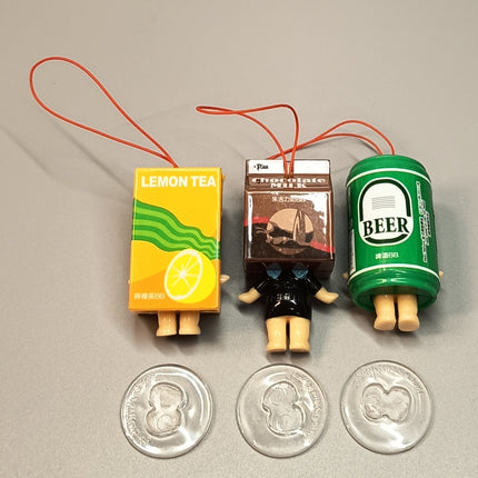 Kewpie Baby x 7-Eleven Lemon Tea Beer Milk – 2" Keychain Lot (Pre-Owned)
