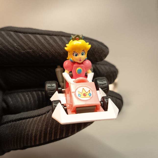 Mario Kart DS Racing Collection PEACH 2" Mini Figure PULL BACK CAR Toy Yujin