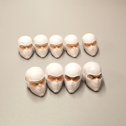 Mezco One:12 GI Joe Storm Shadow Head Sculpt – Partial Painted Lot of 9 (Pre-Owned)