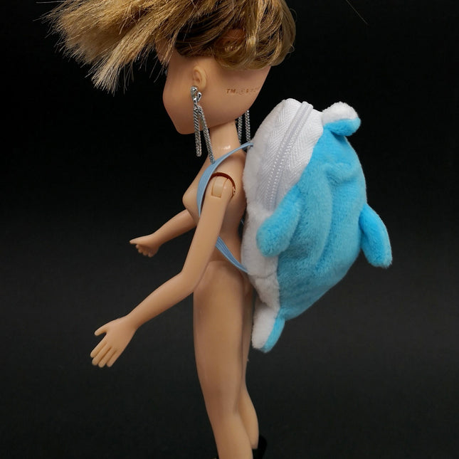 Blue Plush Dolphin Backpack Bag – Bratz Doll Fashion Accessory (Pre-Owned)