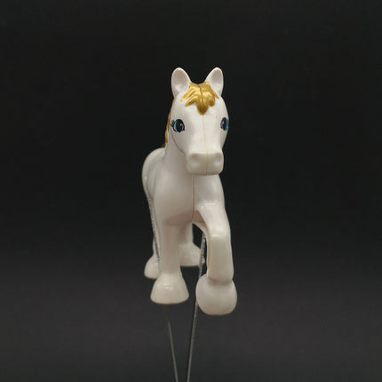 LEGO DUPLO White & Gold Horse Figure – Pony Parts Replacement (Pre-Owned)