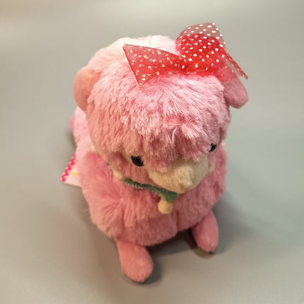 Amuse Baby Alpaca Pink Strawberry Alpacasso 5.5" Plush with Bow (Tagged)