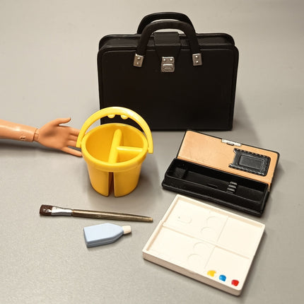 Color Palette Tray & Pencil Case Miniature – Dollhouse School Stationery (Pre-Owned)