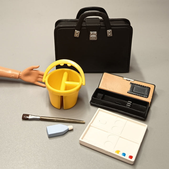 Color Palette Tray & Pencil Case Miniature – Dollhouse School Stationery (Pre-Owned)