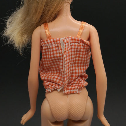 Barbie Doll Orange Checker Sleeveless Top – 1/6 Scale for Jenny (Pre-Owned)