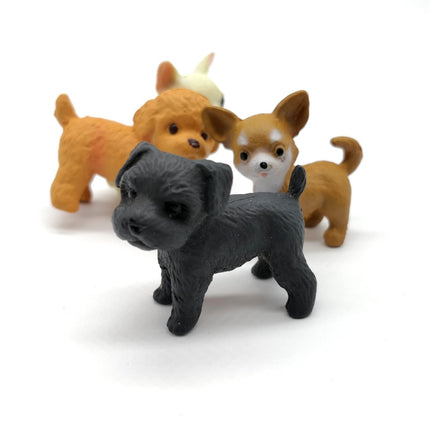 Lot of 4 Miniature Puppies – 1" Figure (Chihuahua Poodle, Pre-Owned)