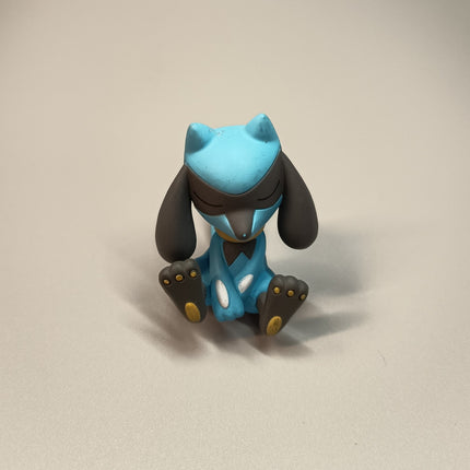 Pokemon Riolu Sleeping 2" Mini Figure – Mascot Toy (Takara Tomy, Pre-Owned)