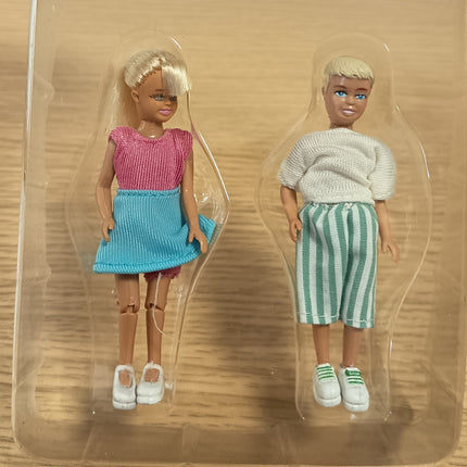 Lundby 1/18 Scale Daughter & Son Dolls – Dollhouse Family Figures (Unused)