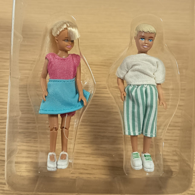 Lundby 1/18 Scale Daughter & Son Dolls – Dollhouse Family Figures (Unused)