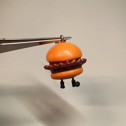 Retired Mos Burger Mossan Burger Mascot – 1" Keychain Charm (Japan, Rare, Pre-Owned)