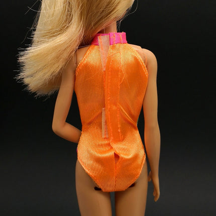 Mattel Barbie 90s Neon Orange Swimsuit – One-Piece (Pre-Owned)