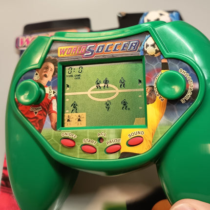 Vintage 90s WORLD SOCCER Green Handheld Retro Game Toy TESTED WORK