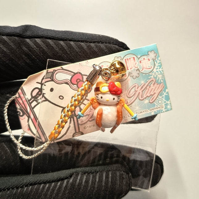 Sanrio Hello Kitty Skiing Snowman – 3/4" Winter Keychain (Pre-Owned)