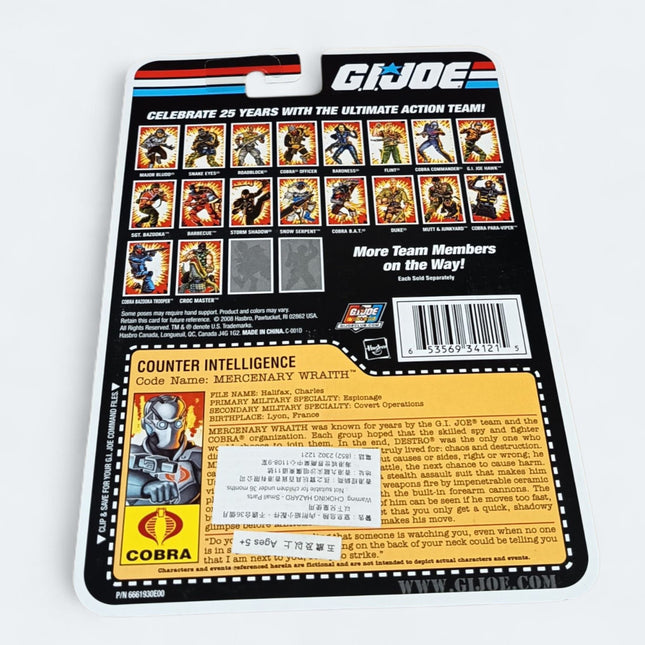 GI Joe Mercenary Wraith – 3.75" Action Figure (Hasbro 25th Anniversary MOC, 2008, Pre-Owned)