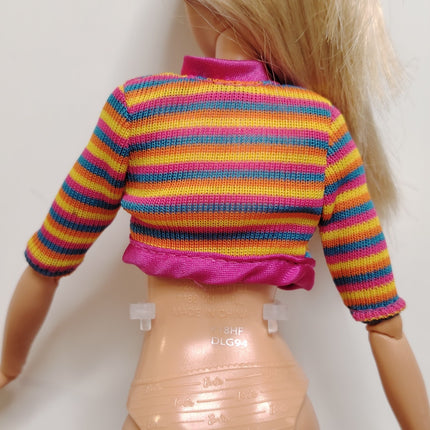 1/6 Scale Color Stripe Cardigan Cropped Top – 2000s Style (Pre-Owned)