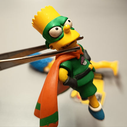 The Simpsons STRONG ARM MARGE & BART CUPCAKE KID 4" Mini Figure Toy Fox 2009