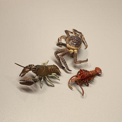 Yujin Realistic Miniature Lobster Crayfish King Crab – Lot of 3 (Pre-Owned)