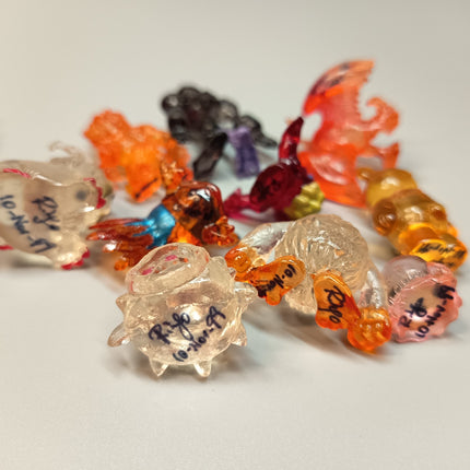 Digimon Lot of 18 CLEAR 1" Mini Figure Digital Monster Toy ~ READ DESCRIPTION