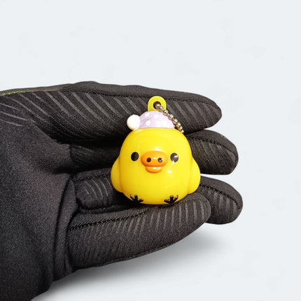 San-X Rilakkuma Yellow Chick with PJ Hat – 1.5" LED Charm Keychain (Pre-Owned)