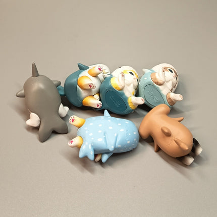 Mofusand Cat in Shark Costume 2" Mini Figures – Lot of 5 (Pre-Owned)