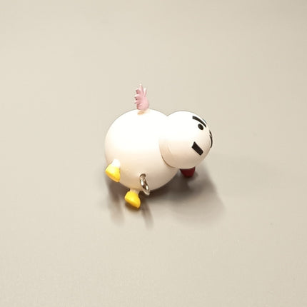 Bandai Crayon Shin Chan Snowman 1" Charm – Mini Figure Keychain (Pre-Owned)