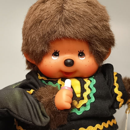 World Monchhichi 7" Plush Boy Doll with Jamaica Top – Sekiguchi (Pre-Owned)
