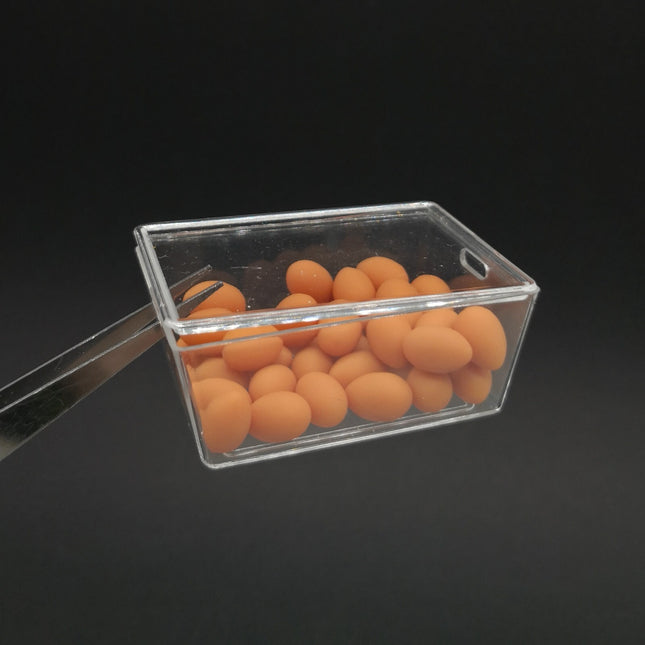 Miniature Brown Eggs Lot in Clear Container – Dollhouse / Barbie Kitchen (Pre-Owned)