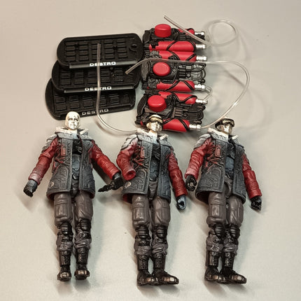 GI Joe Arctic Destro V26 Black Eyes & Cobra Vest – 4" Figure Lot of 3 (2010, Rare, Pre-Owned)