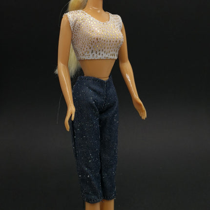 1/6 Scale Crop Top & Glitter Jeans Shorts – 2 Piece Set (Pre-Owned)