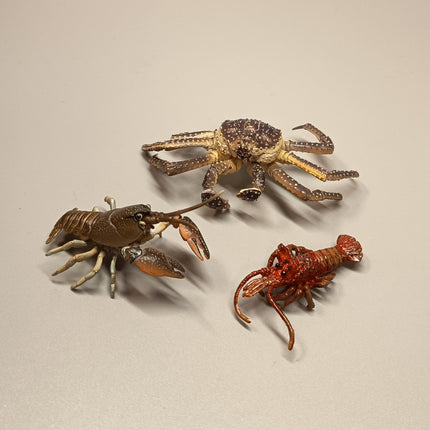 Yujin Realistic Miniature Lobster Crayfish King Crab – Lot of 3 (Pre-Owned)