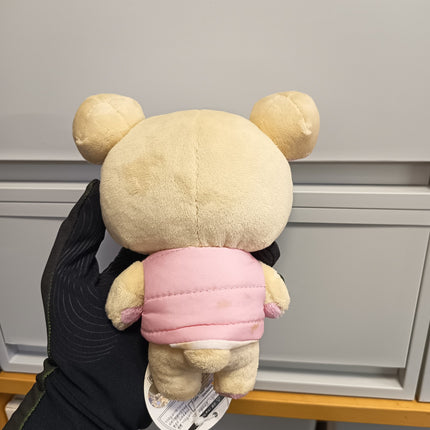 San-X Rilakkuma White Bear in Pink Winter Vest – 6.5" Plush (Pre-Owned)