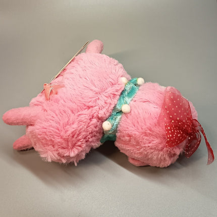 Amuse Baby Alpaca Pink Strawberry Alpacasso 5.5" Plush with Bow (Tagged)