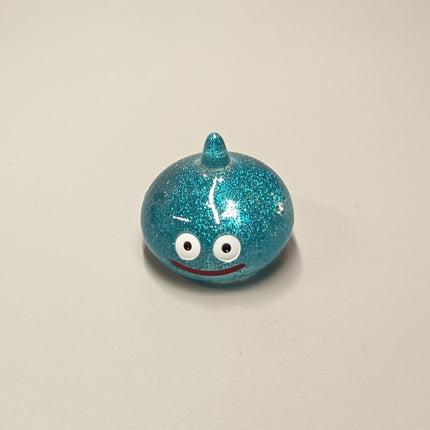 Square Enix Dragon Quest BLUE SLIME GLITTER & BLUE 1" Mini Figure Lot of 2