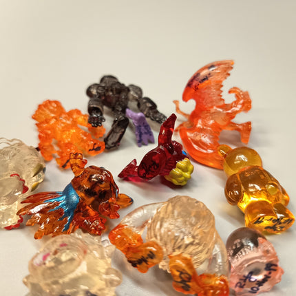 Digimon Lot of 18 CLEAR 1" Mini Figure Digital Monster Toy ~ READ DESCRIPTION