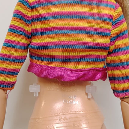 1/6 Scale Color Stripe Cardigan Cropped Top – 2000s Style (Pre-Owned)