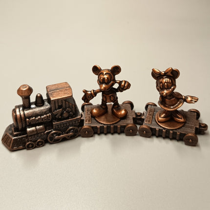 Disney Brass Diecast Metal Mascot – Mickey & Minnie 1.25" (Pre-Owned)