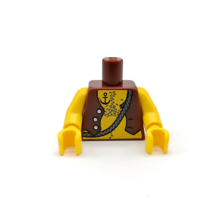 LEGO Minifig Pirates Brown Vest with Rope Anchor Tattoo Torso – pi110 (Pre-Owned)