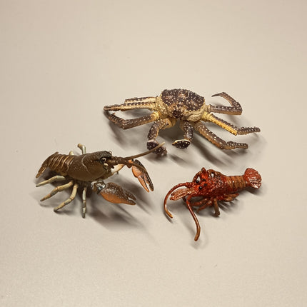 Yujin Realistic Miniature Lobster Crayfish King Crab – Lot of 3 (Pre-Owned)