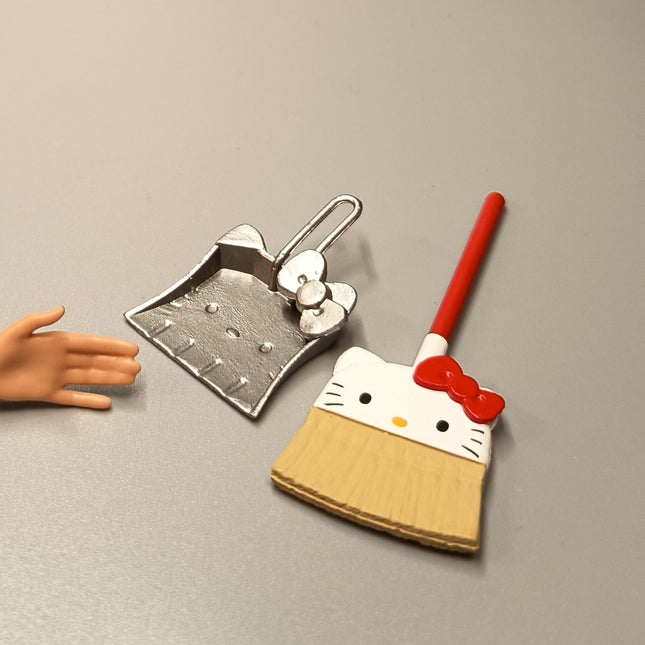 Re-Ment Miniature Hello Kitty Broom & Dustpan – Dollhouse Cleaning Set (Pre-Owned)