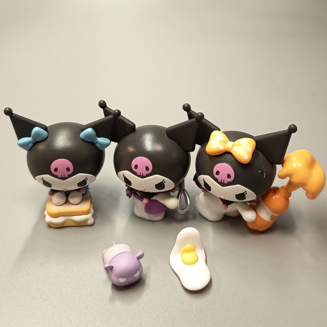Sanrio Kuromi Cooking with Baku – 2" Figure (Lot of 3, 2022) (Pre-Owned)